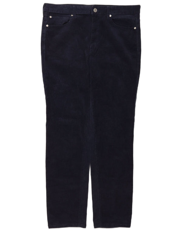 Marks & Spencer Dame Slim Corduroy Bukser UK 16 Large W34 L28 Navy Blue
