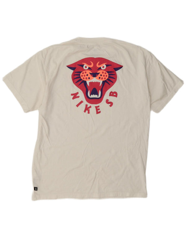 Nike Mens SB Panther laza szabású grafikus póló felső kis fehér pamut