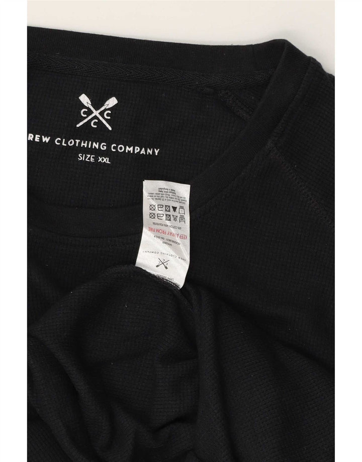 Crew Clothing Mens Top Long Sleeve 2XL Black Cotton