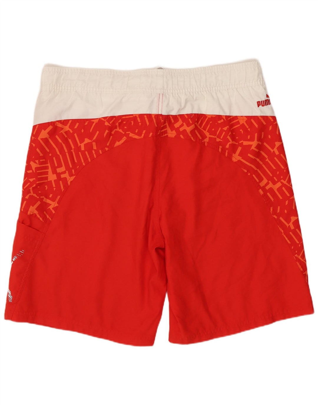 Puma Herren-Badeshorts mit Grafik, Mittelrotes Farbblock-Polyester