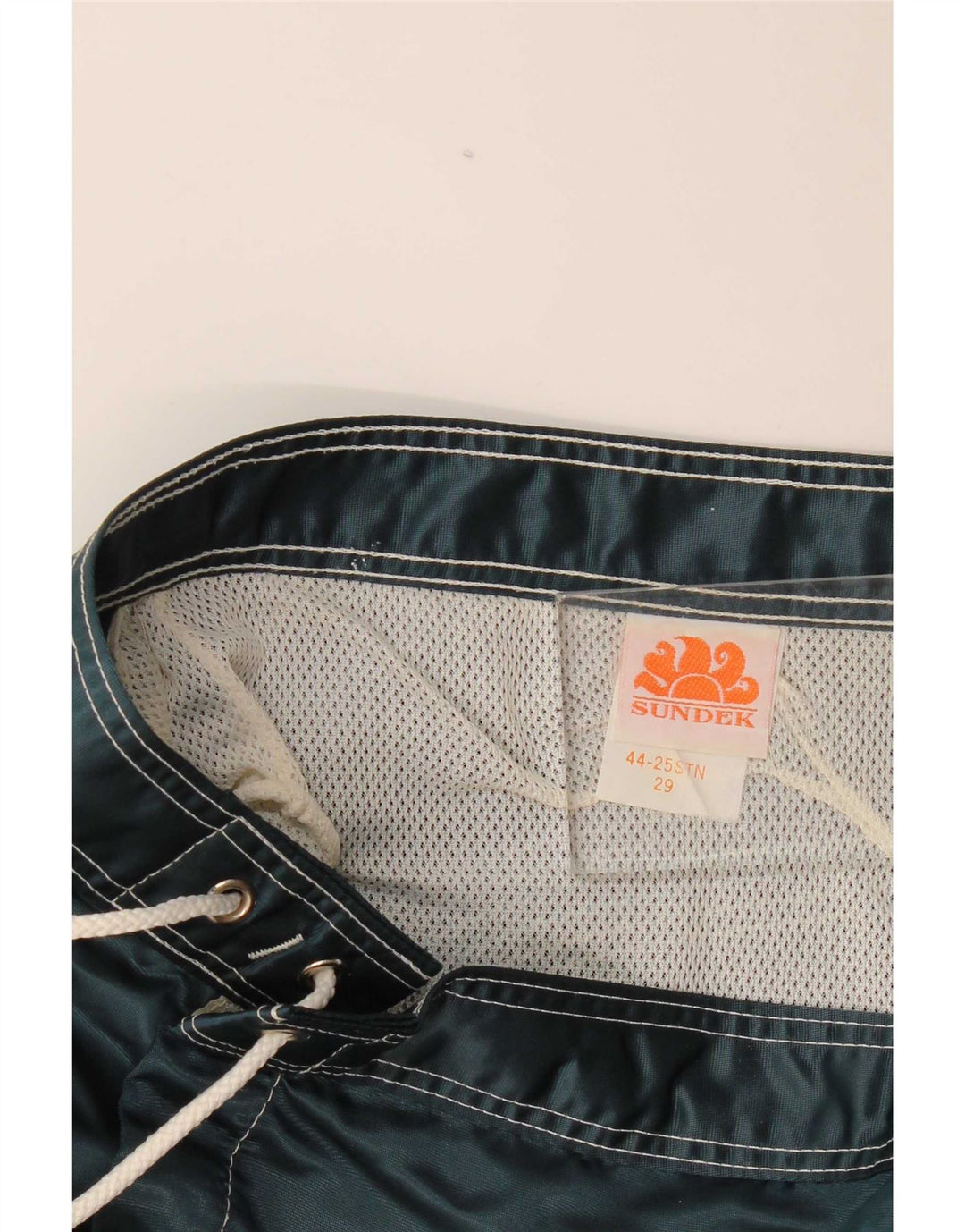Sundek Mens Swimming Shorts Small Navy Blue Striped Nylon
