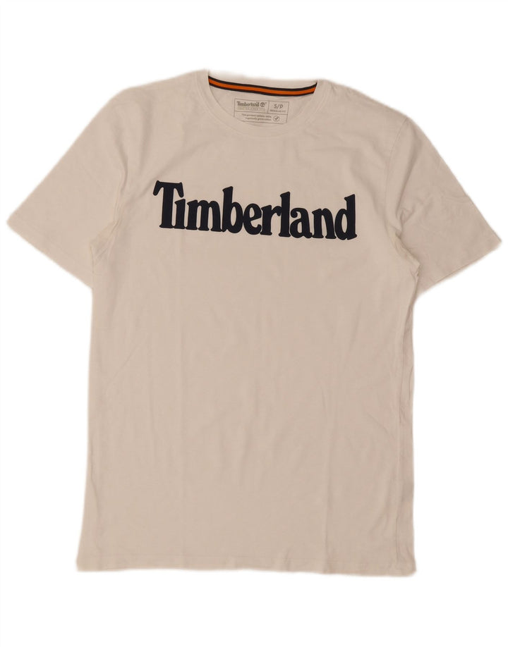 Timberland Mens Regular Fit Graphic T-Shirt Top Small White Cotton