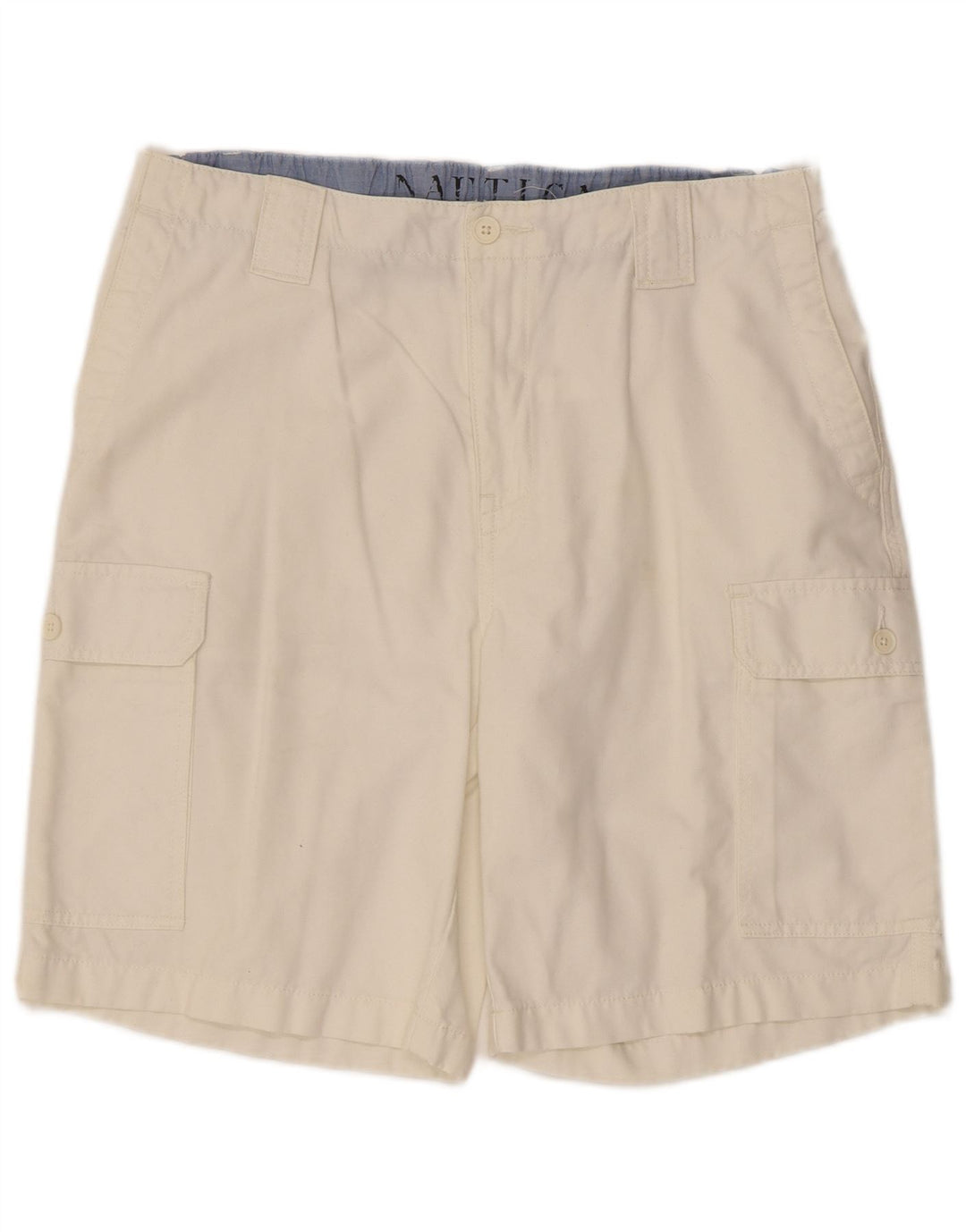 Nautica Mens Cargo Shorts W34 Large White Cotton