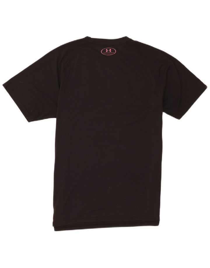 Under Armour Camiseta con gráfico Heat Gear para hombre, parte superior mediana de poliéster negro