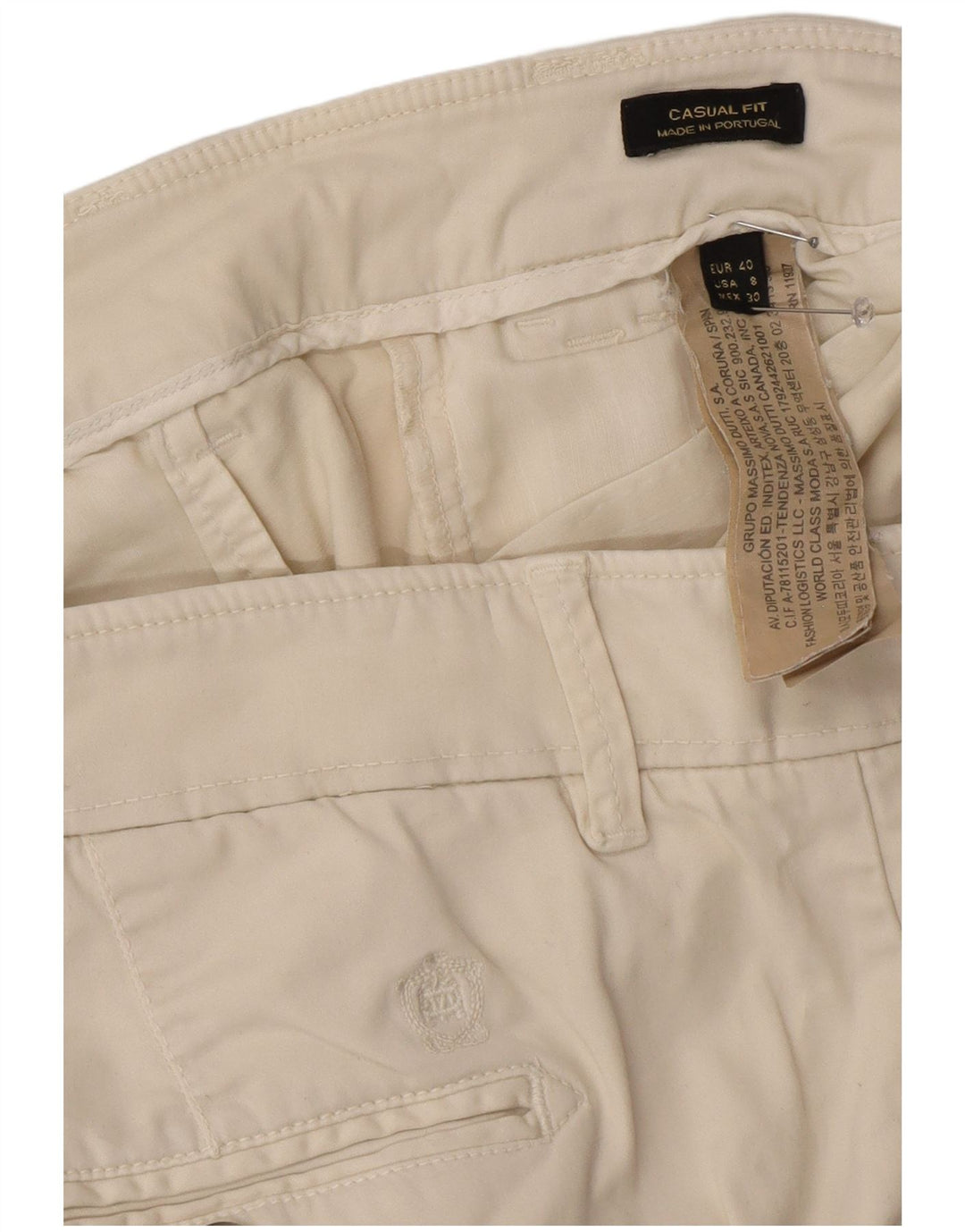 Massimo Dutti Damen Chinohose EU 40 Medium W30 L29 Off White
