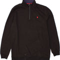 IZOD Mens Tall Zip Neck Sweatshirt Jumper XL Black Polyester Vintage Izod and Second-Hand Izod from Messina Hembry 