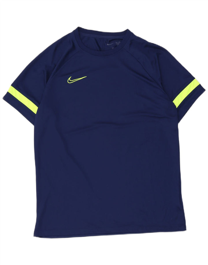 Nike Mens Dri Fit T-Shirt Top XL Navy Blue Colourblock Polyester