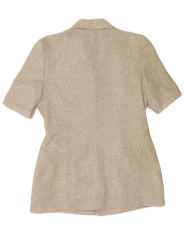 Your Sixth Sense Womens Short Sleeve Blazer Jacket EU 40 Medium Beige
