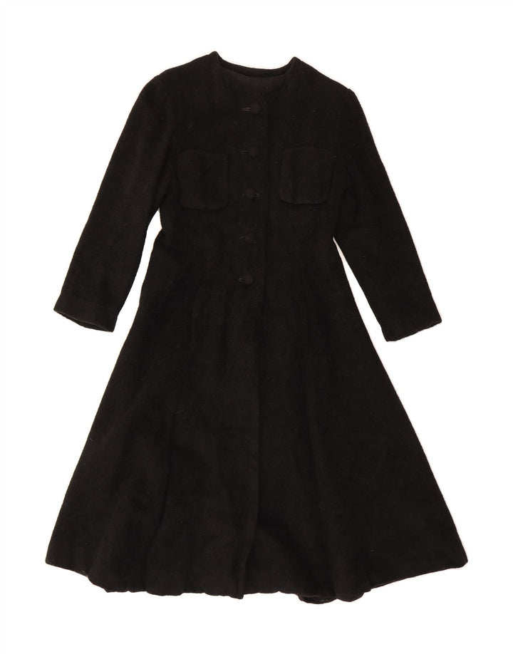 VINTAGE Womens Overcoat UK 4 XS Black Vintage Vintage and Second-Hand Vintage from Messina Hembry 
