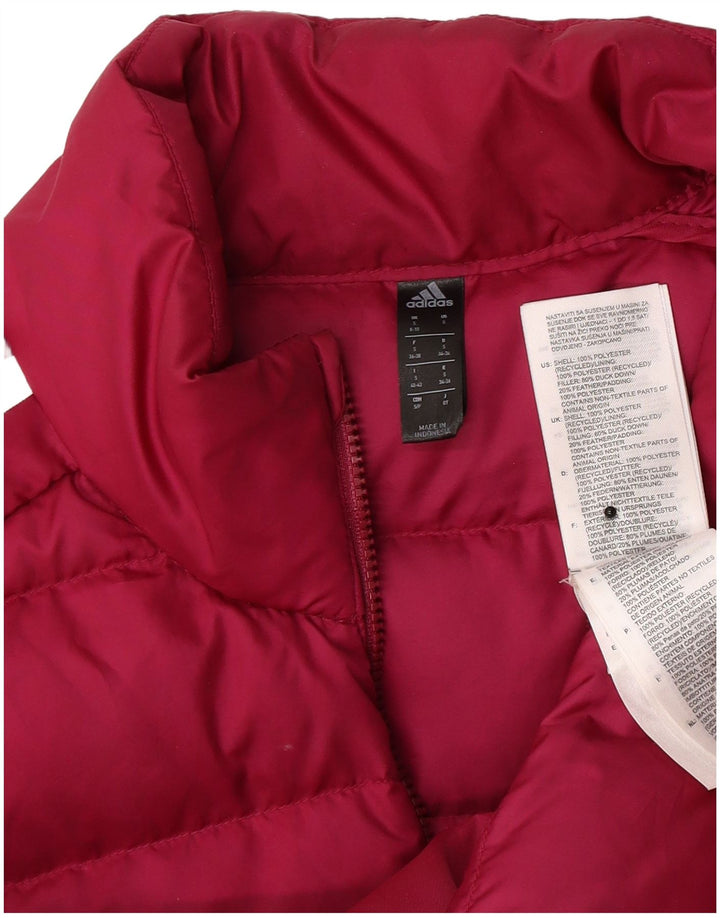 Adidas Damen Wattierte Jacke UK 8/10 Small Rosa Polyester