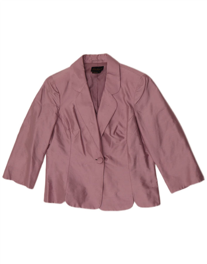 Luisa Spagnoli Damen 3/4 Ärmel 1 Knopf Blazer Jacke IT 48 XL Lila