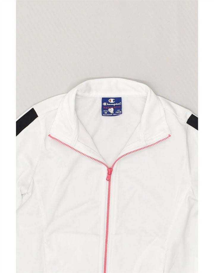 CHAMPION Girls Tracksuit Top Jacket 5-6 Years XS  White Polyester | Vintage Champion | Thrift | Second-Hand Champion | Used Clothing | Messina Hembry 