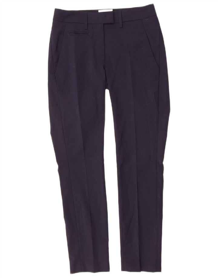 Dondup Womens Slim Suit Trousers W25 L27 Navy Blue Polyester