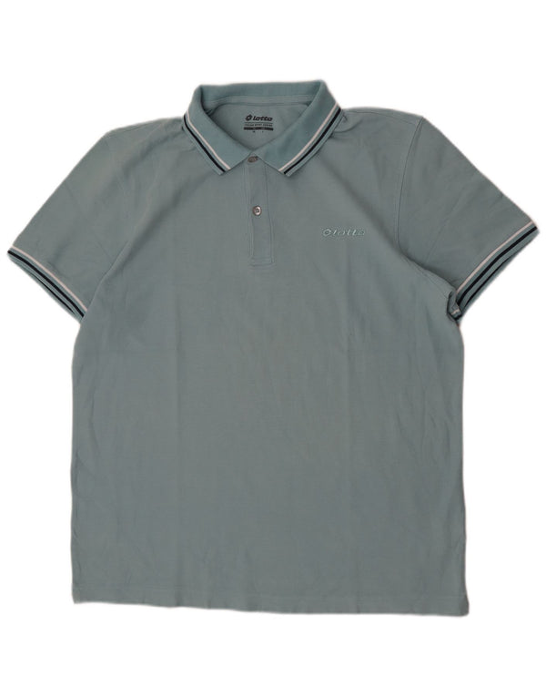 Lotto Mens Polo Shirt Large Blue Cotton