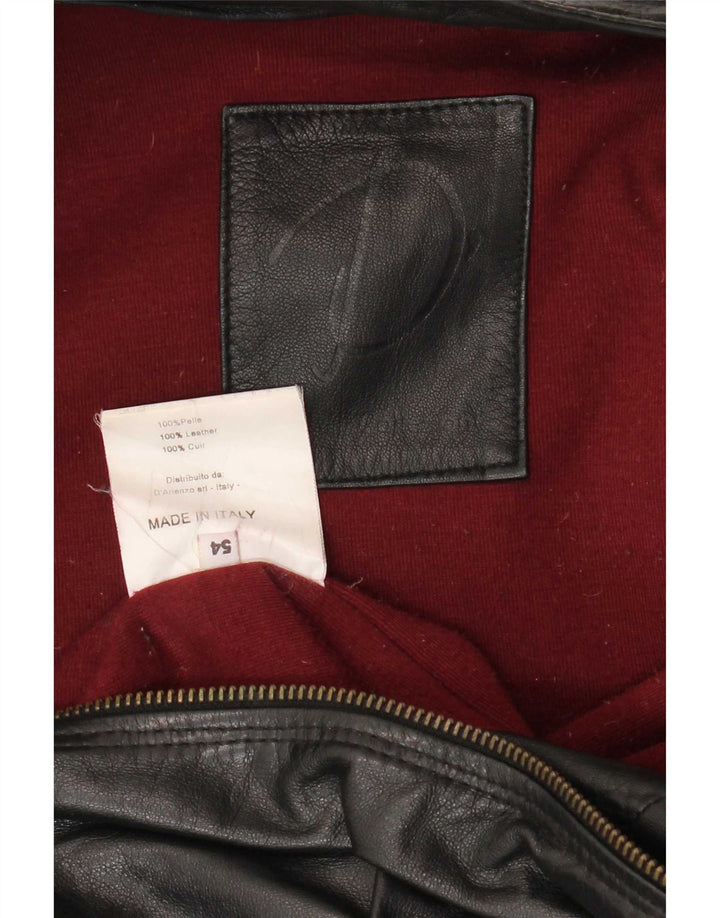 Jaqueta de couro masculina vintage IT 54 XL preta