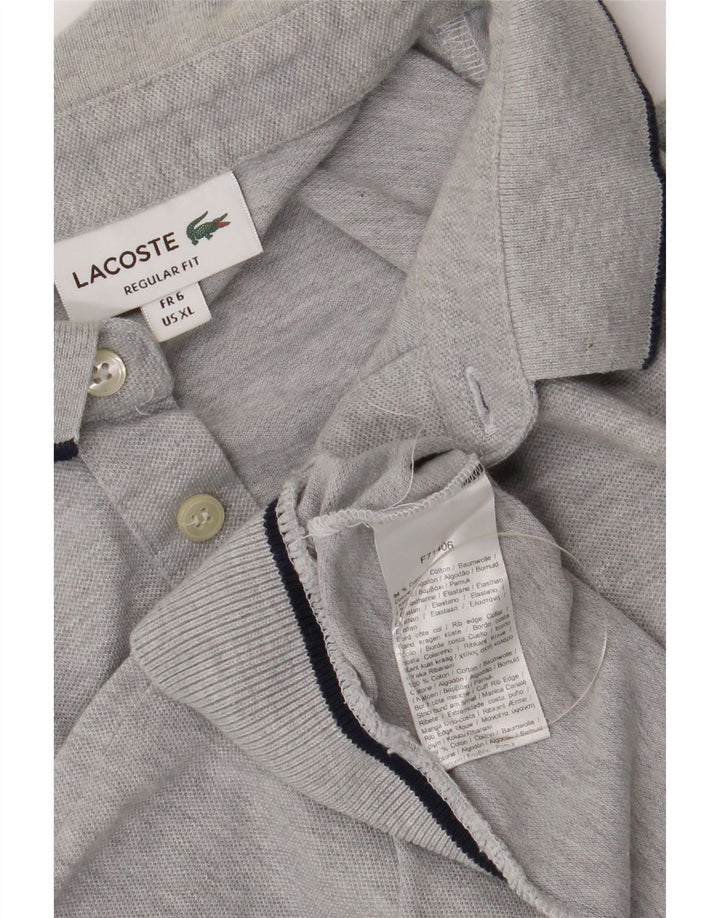 Lacoste Mens Regular Fit Polo Shirt Size 6 XL Grey Cotton