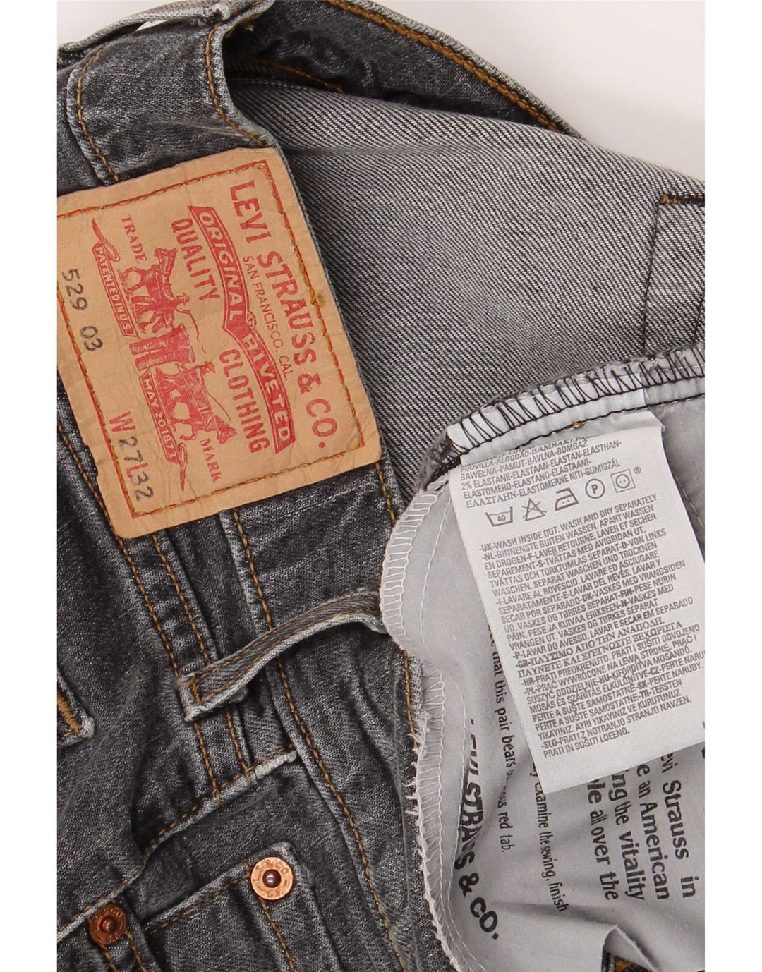 Jeans Levi's 529 Curvy Bootcut da donna W27 L32 in cotone grigio