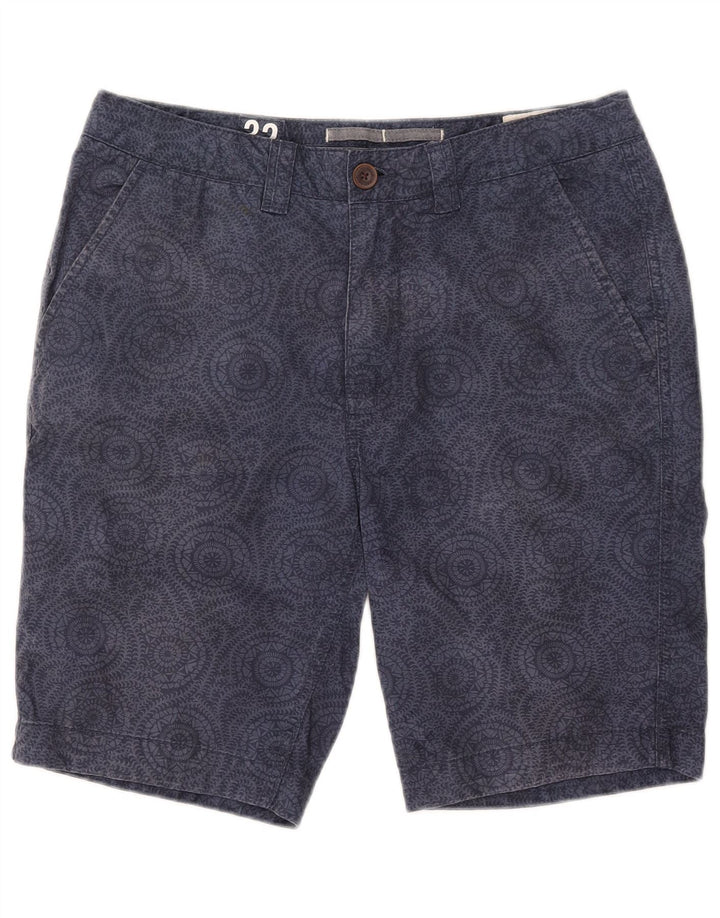 Fat Face Mens Chino Shorts W32 Medium Navy Blue Floral Cotton