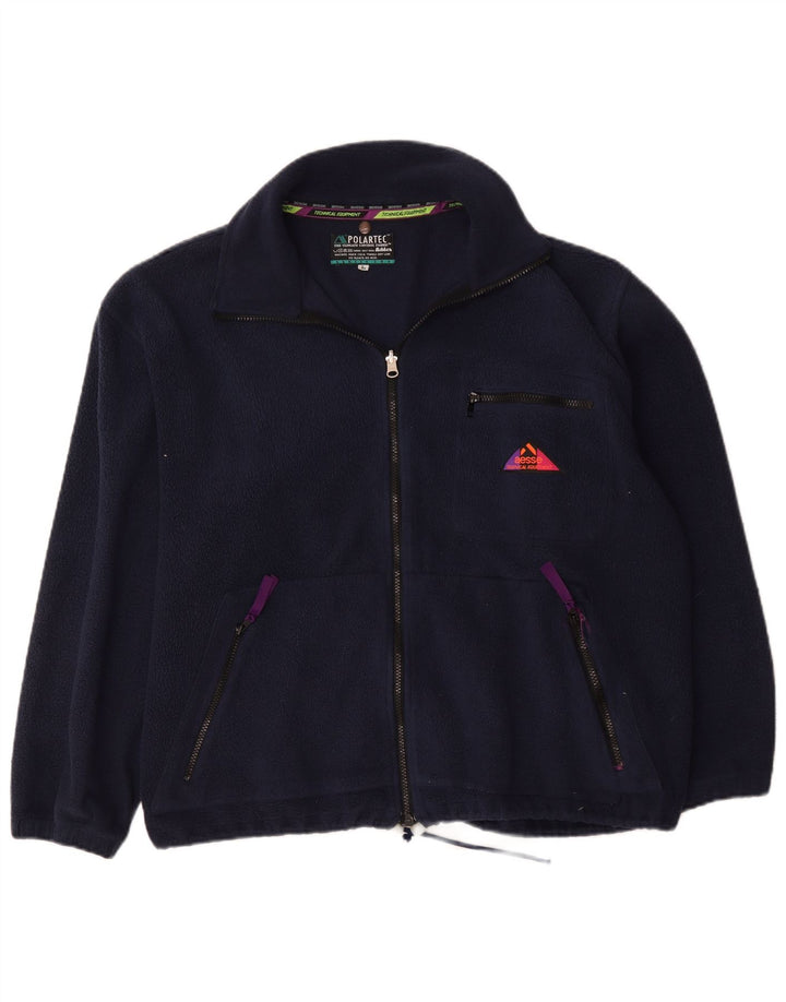 Aesse Mens Fleece Jacket UK 40 Large Navy Blue Polyester