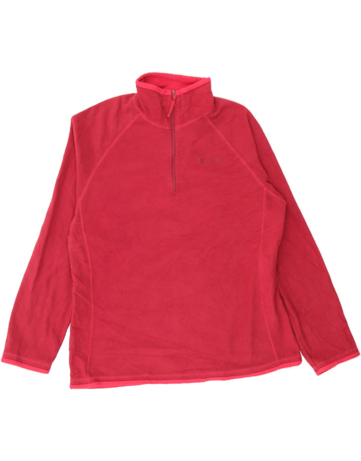 MOUNTAIN WAREHOUSE Womens Zip Neck Fleece Jumper UK 16 Large Red Polyester Vintage Mountain Warehouse and Second-Hand Mountain Warehouse from Messina Hembry 