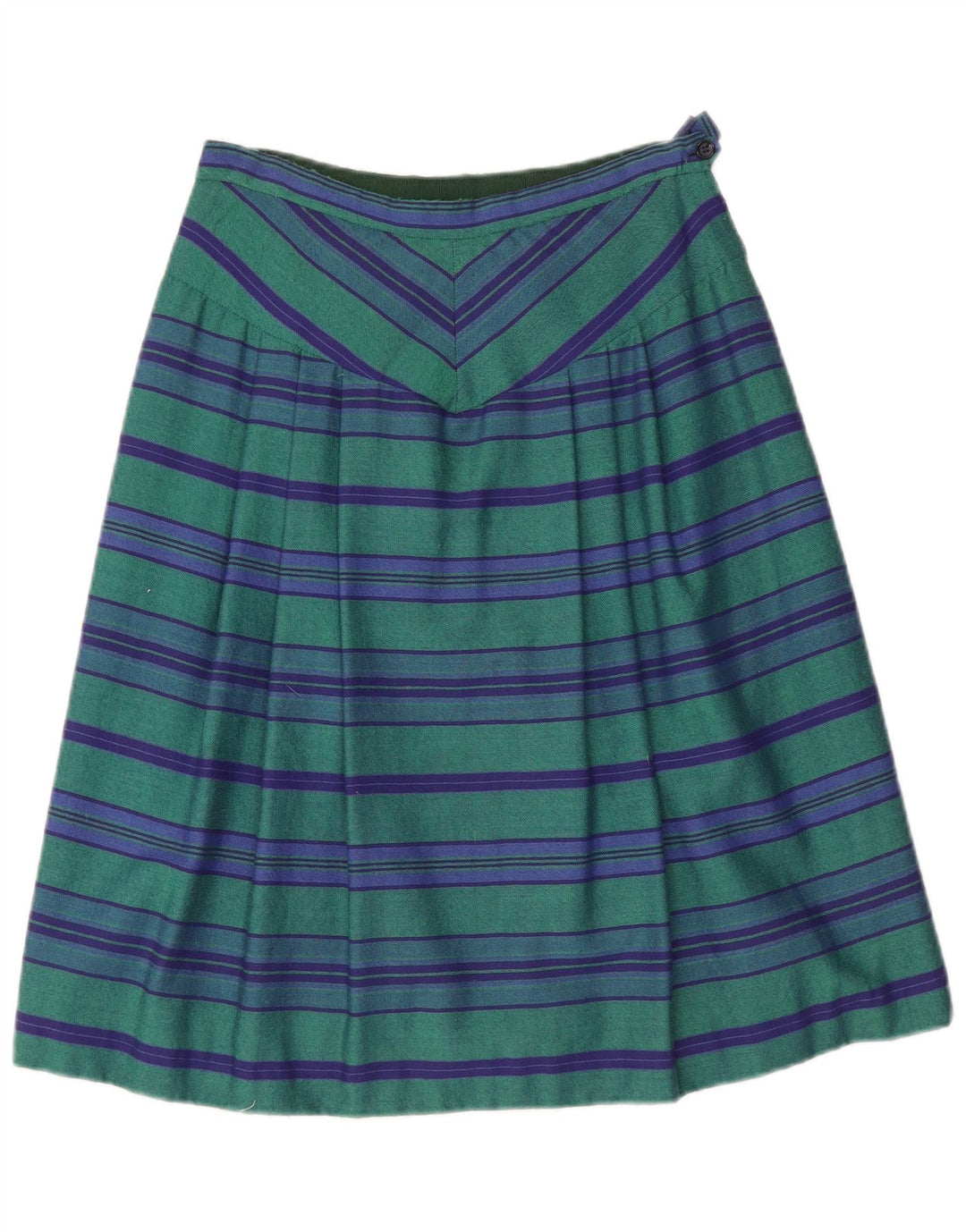Vintage Womens A-Line Skirt W28 Medium Green Striped