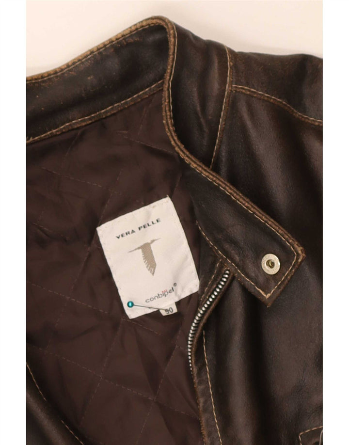 Conbipel Mens Leather Jacket IT 50 Large Brown