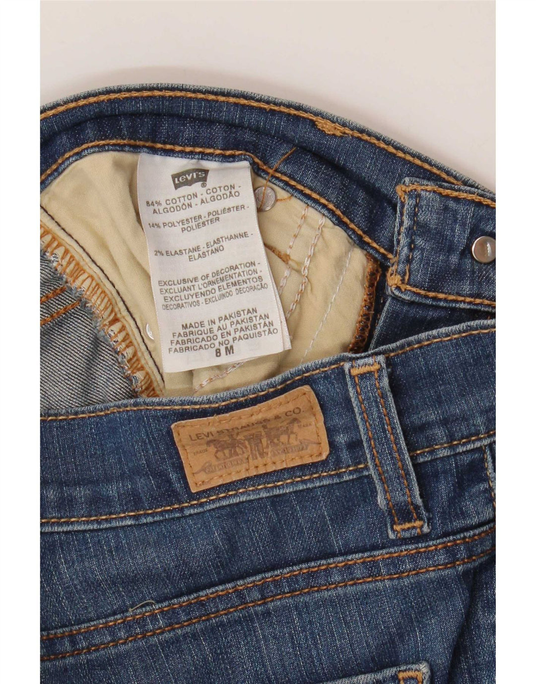 Levi's Womens 512 Perfectly Slimming Bootcut Jeans US 8 Medium W30 L31 Blue