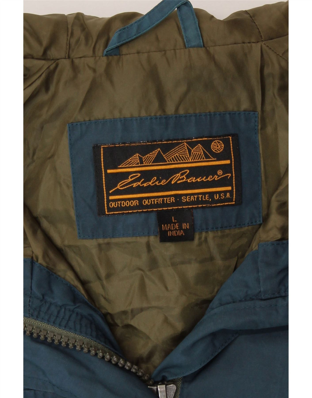 Eddie Bauer Womens Hooded Utility Jacket UK 16 Large Blue Nylon