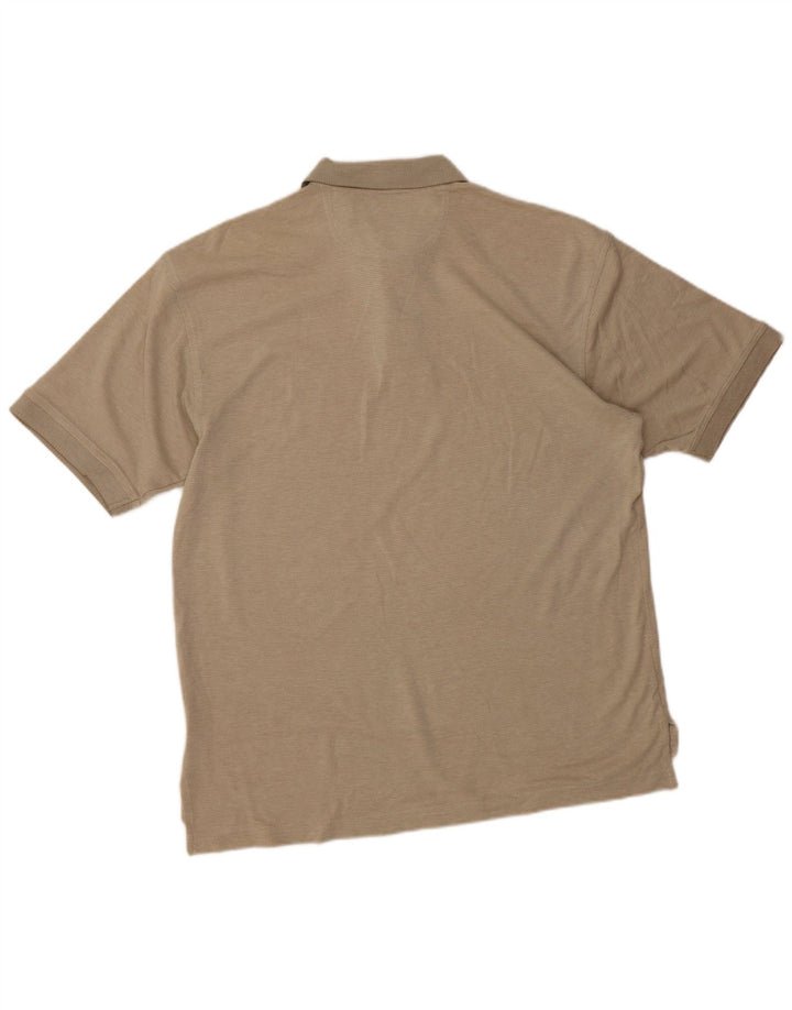 IZOD Mens Polo Shirt Medium Beige Cotton