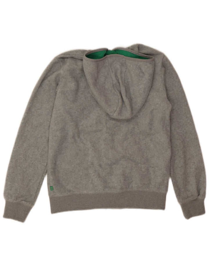 Benetton Boys Hooded Fleece Jacket 13-14 Years 3XL Grey Polyester