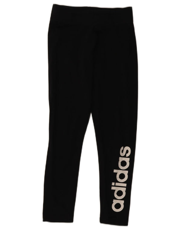 Adidas Dame Grafiske Leggings UK 8/10 Small Black Bomuld
