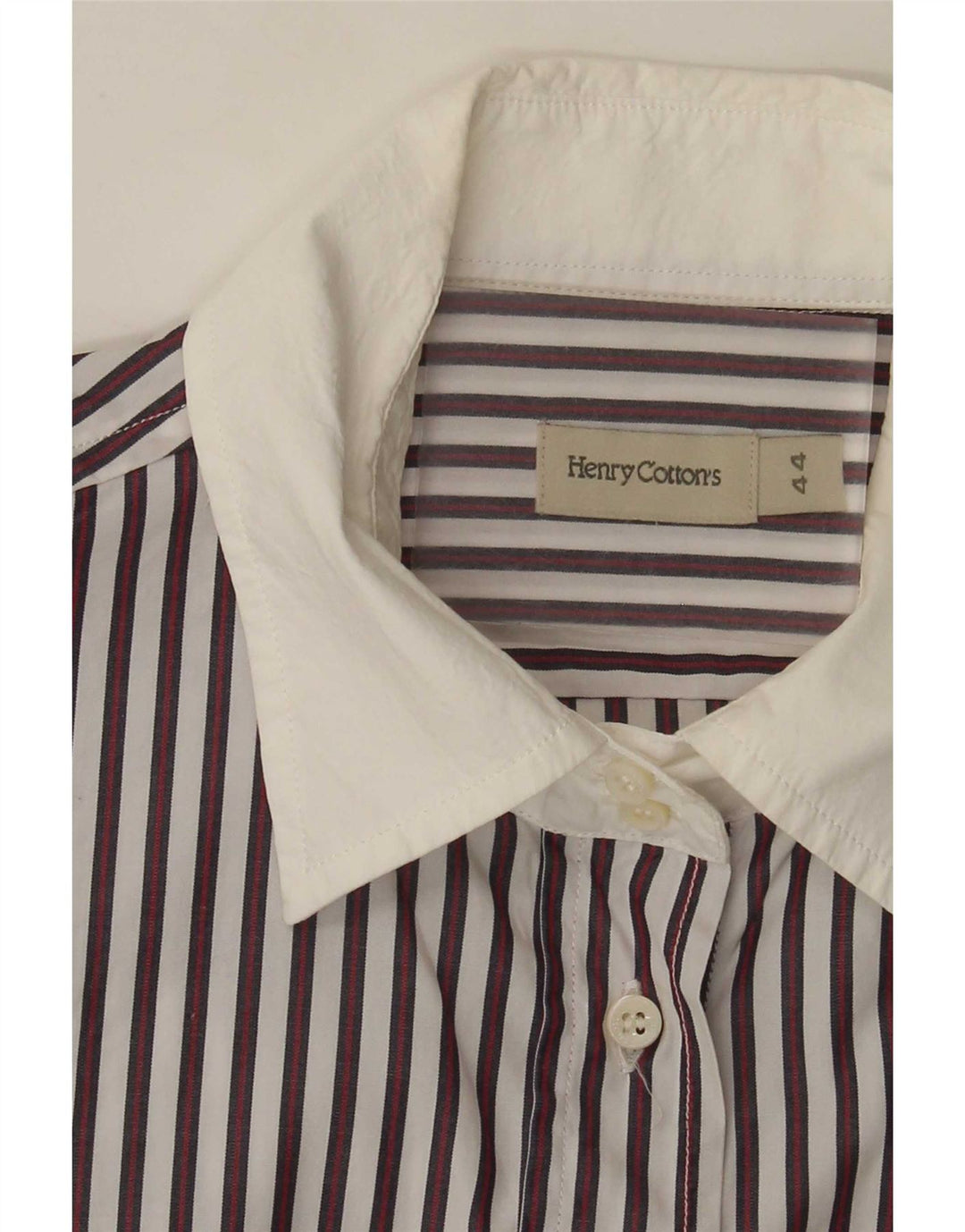 Henry Cottons Womens Shirt IT 44 Medium White Pinstripe