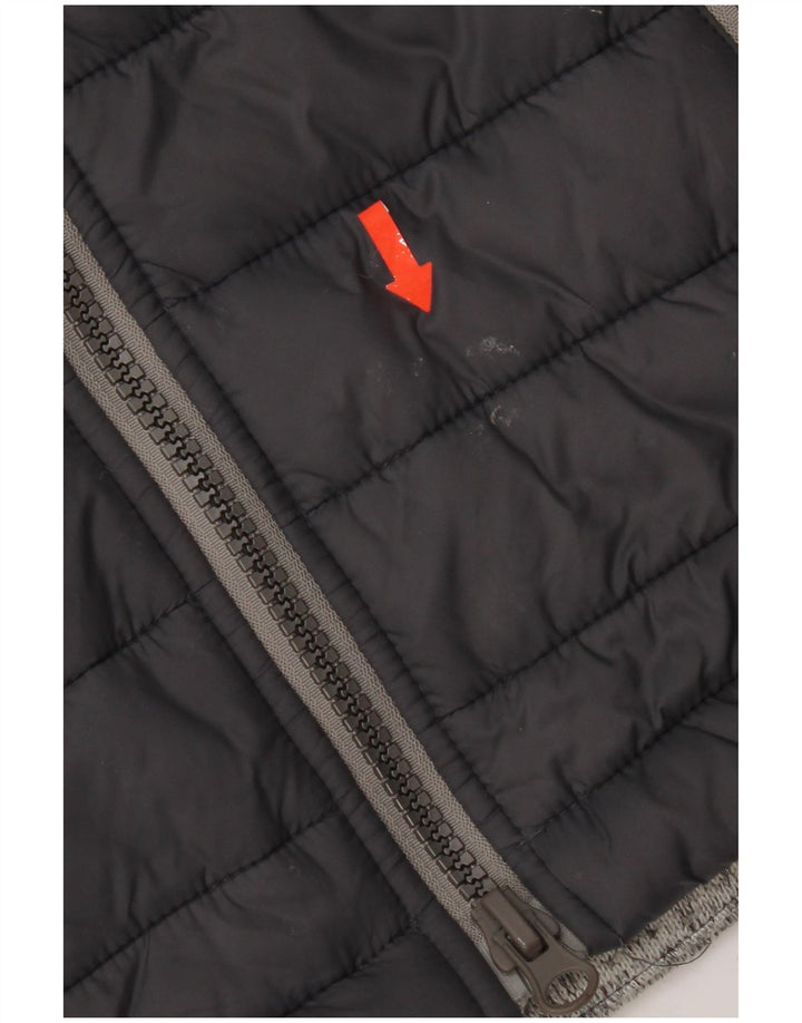 Superdry Hombre Chaqueta Acolchada Con Capucha UK 36 Small Negro Colorblock Poliéster