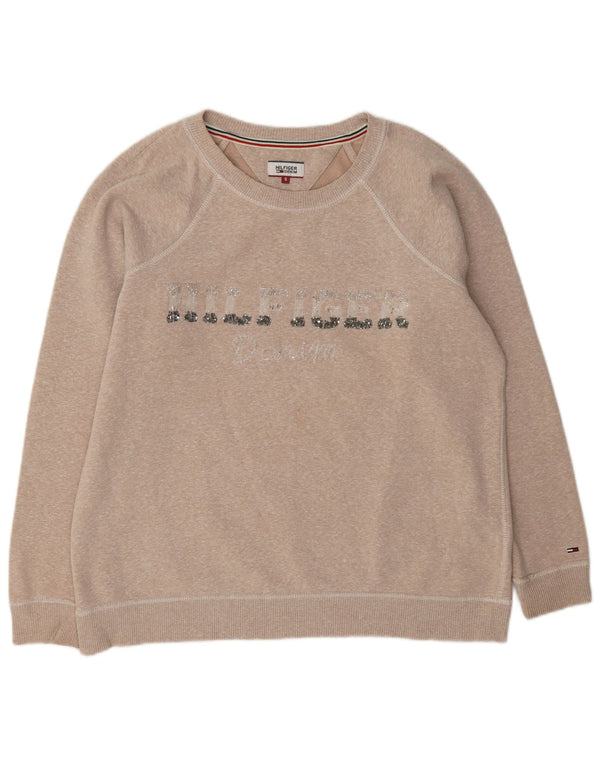 Damska bluza z grafiką Tommy Hilfiger Jumper UK 10 Small Beige Flecked