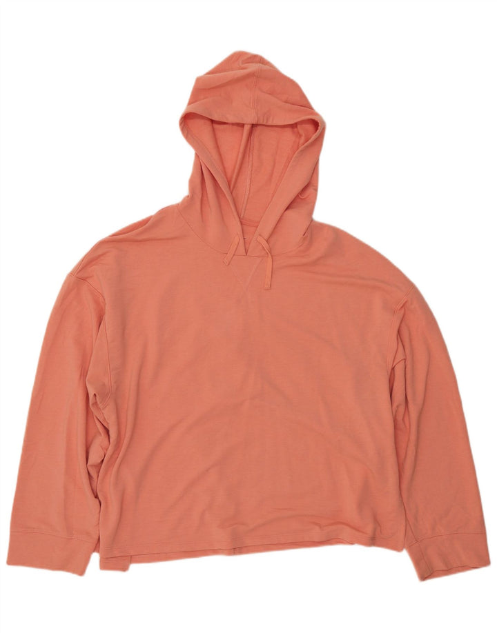 Nike Dame Dri Fit Oversized Hoodie Jumper UK 16 Large Orange Polyester
