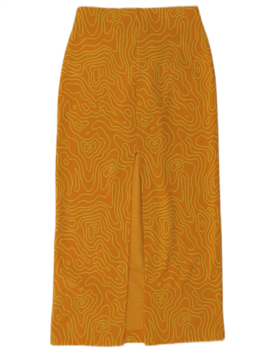 Zara Midi-nederdel til kvinder XS W26 Gul geometrisk polyester