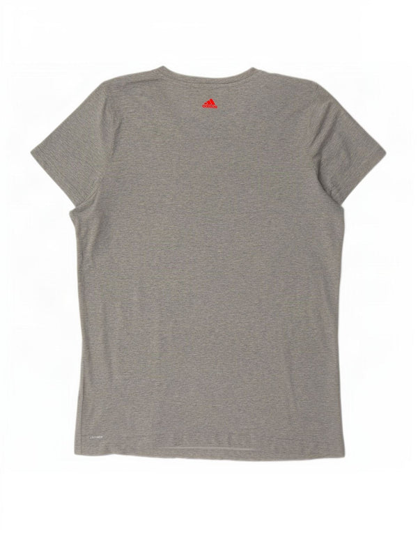 Adidas Womens Graphic T-Shirt Top UK 18 XL Grey Cotton