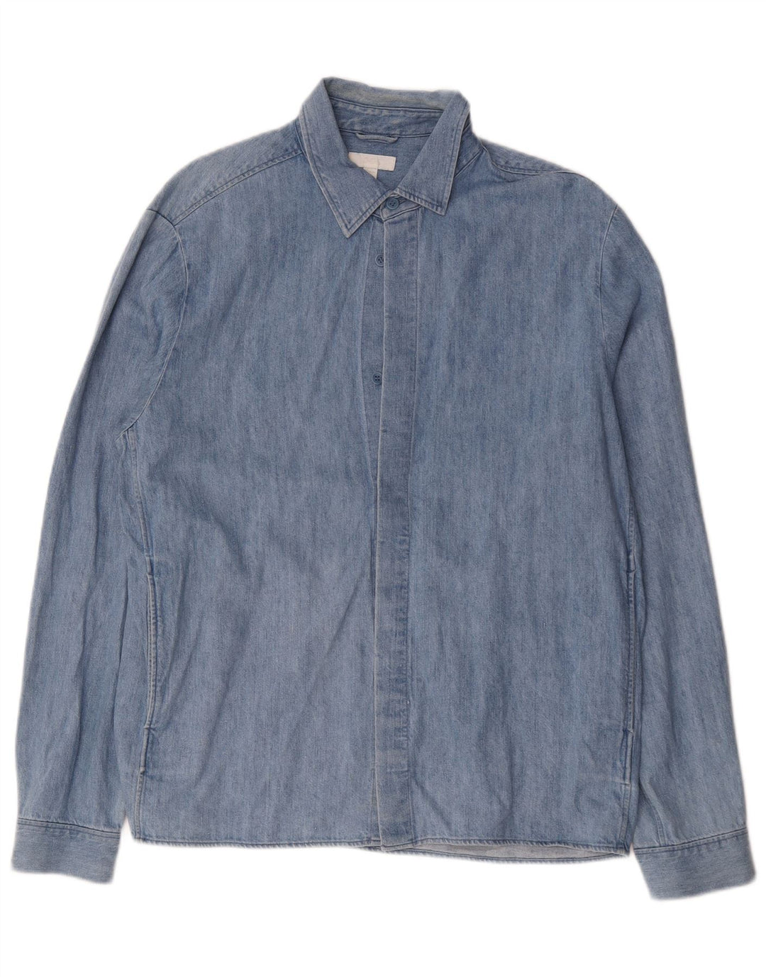 Cos Herren-Jeanshemd, groß, aus blauer Baumwolle