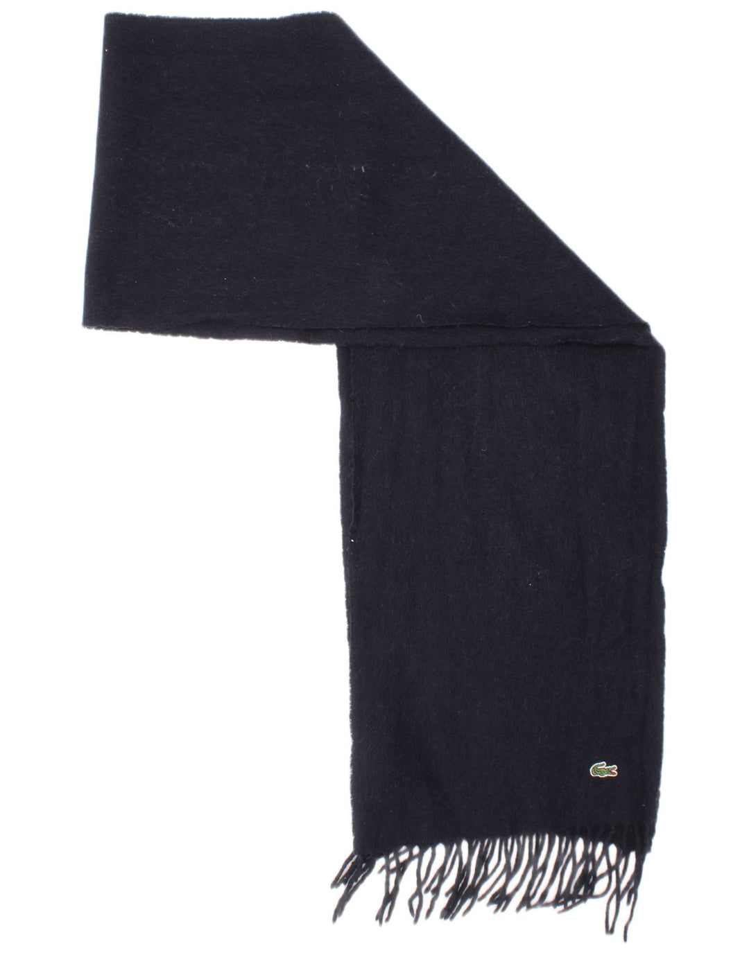 Lacoste Mens Rectangle Scarf One Size Navy Blue Wool Classic