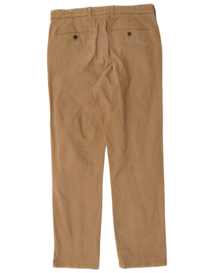 Marks & Spencer Mens Straight Regular Fit Chino Trousers W32 L31 Brown