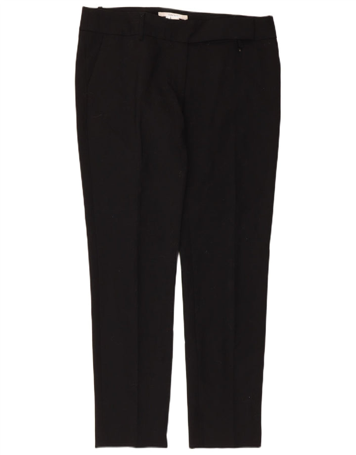 Zara Womens Slim Chino Trousers EU 42 Large W32 L30 Black Polyester