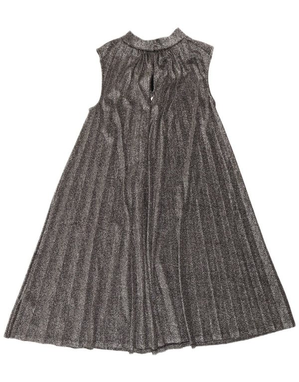 Guess Abito da tenda oversize senza maniche da donna UK 6 XS Argento chiazzato