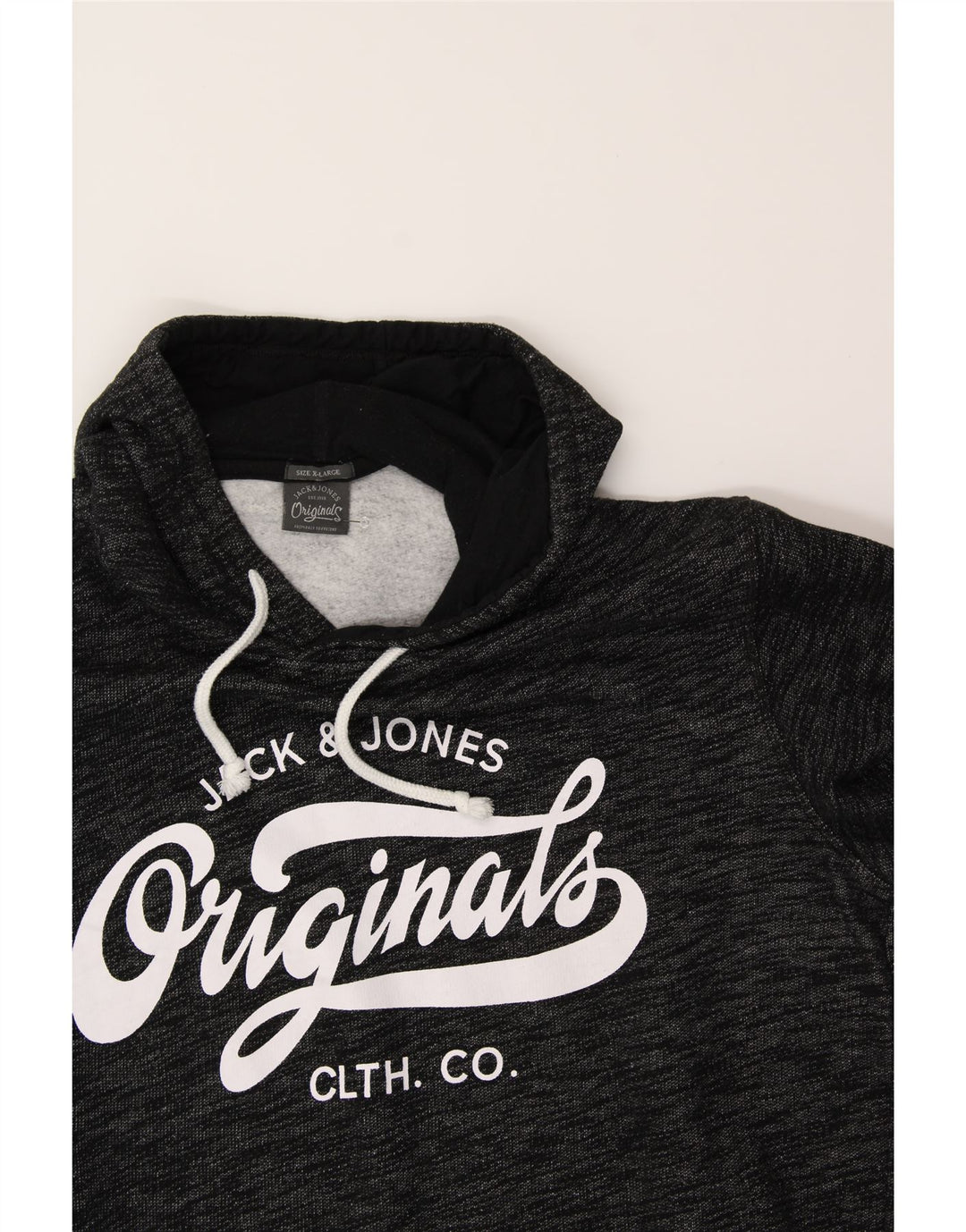JACK & JONES Mens Graphic Hoodie Jumper XL Grey Polyester Vintage Jack & Jones and Second-Hand Jack & Jones from Messina Hembry 