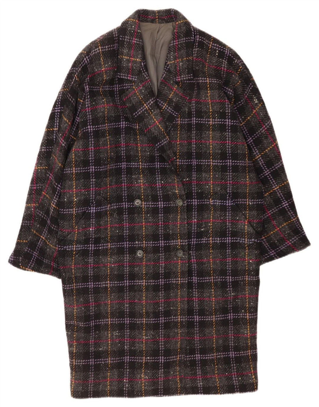 Marella Womens Übergroßer Zweireihermantel UK 10 Small Grey Check
