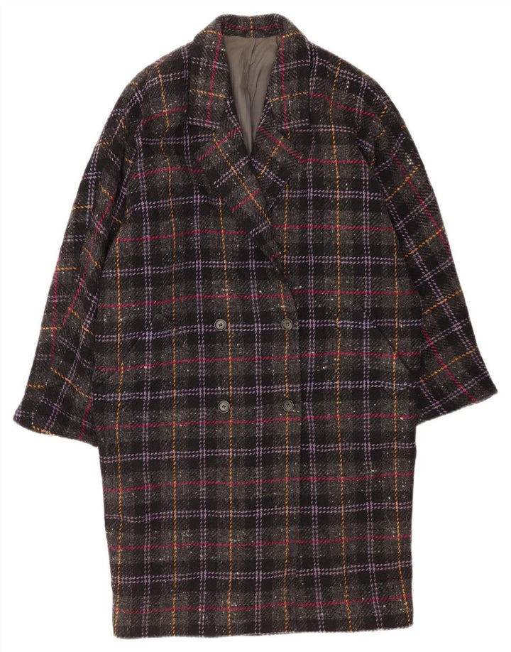 Marella Womens Übergroßer Zweireihermantel UK 10 Small Grey Check