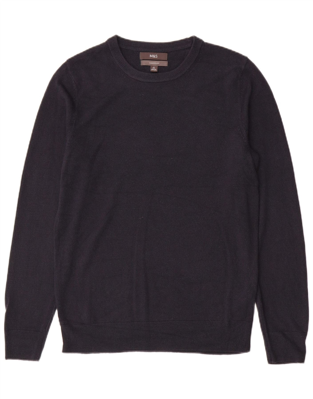 Marks & Spencer Mens Crew Neck Jumper Sweater Small Navy Blue Cashmere
