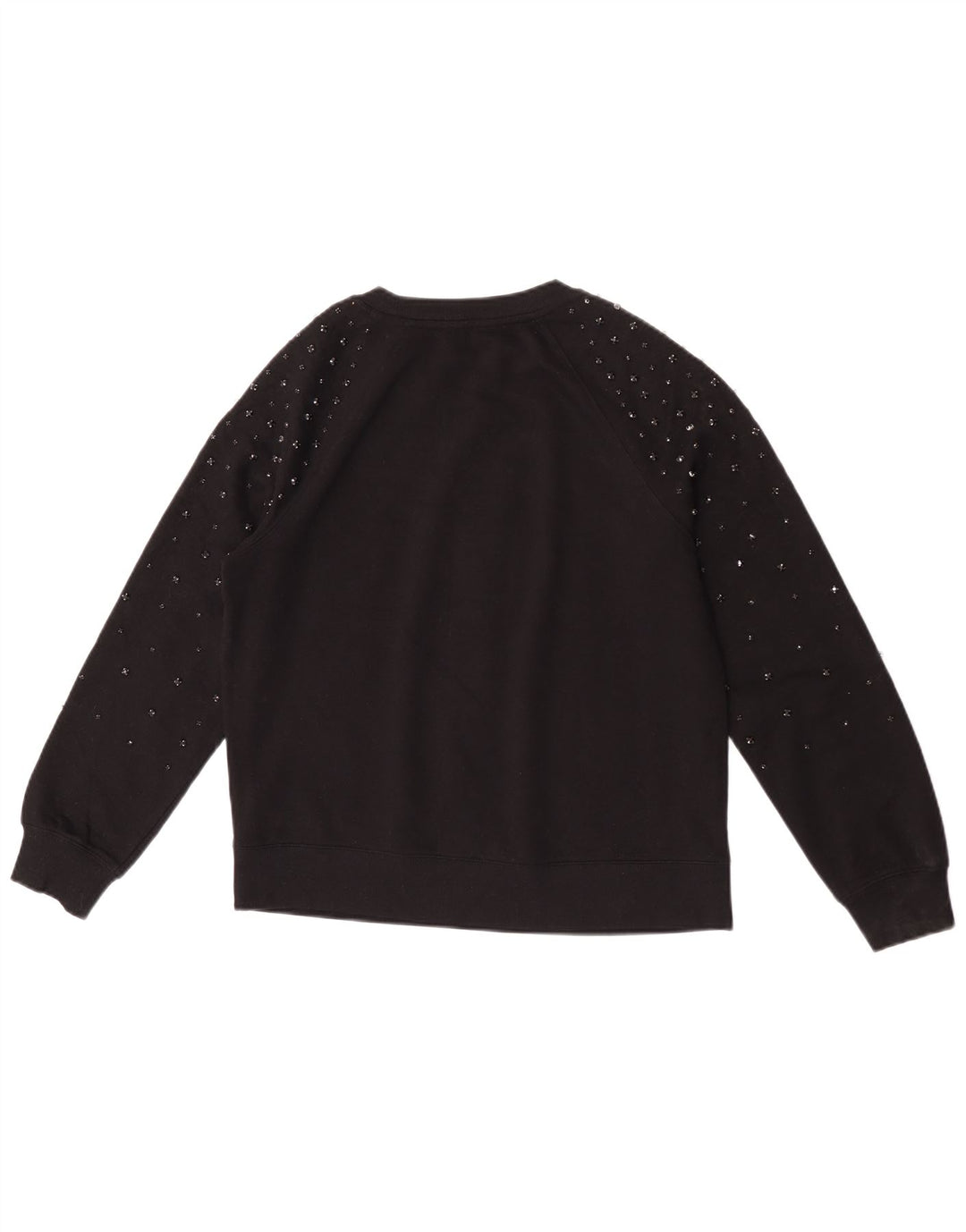 Marks & Spencer Womens Oversized Sweatshirt Jumper UK 6 XS Black Cotton