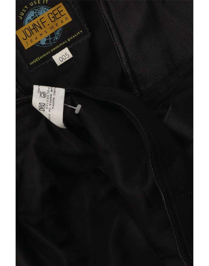Gilet in pelle da uomo John F Gee in pelle nera media