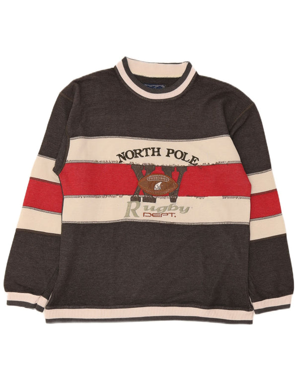 North Pole Herre grafisk sweatshirt Jumper Medium Grey Colourblock