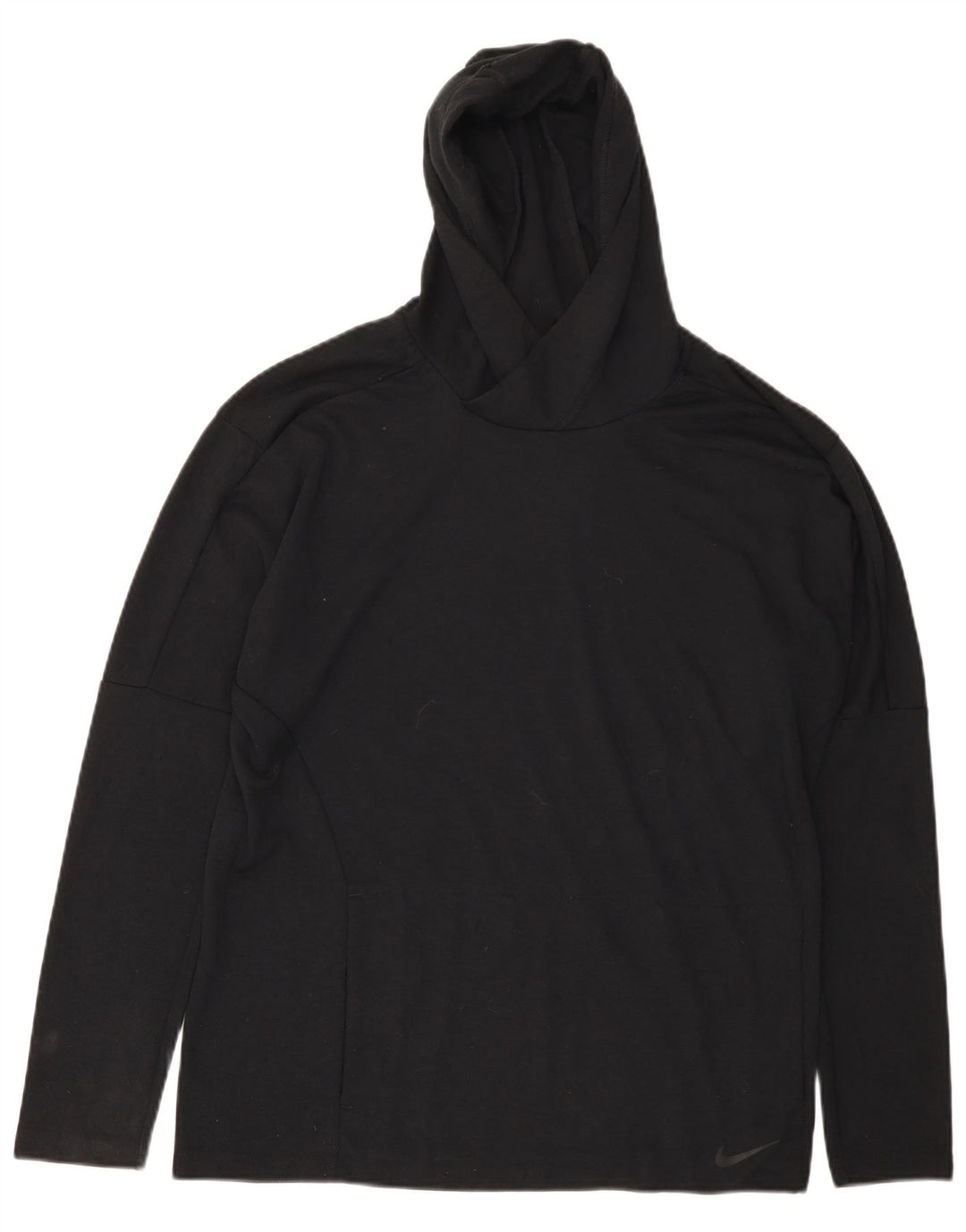 Nike Mens Dri Fit Hooded Standard Fit Top Long Sleeve Medium Black